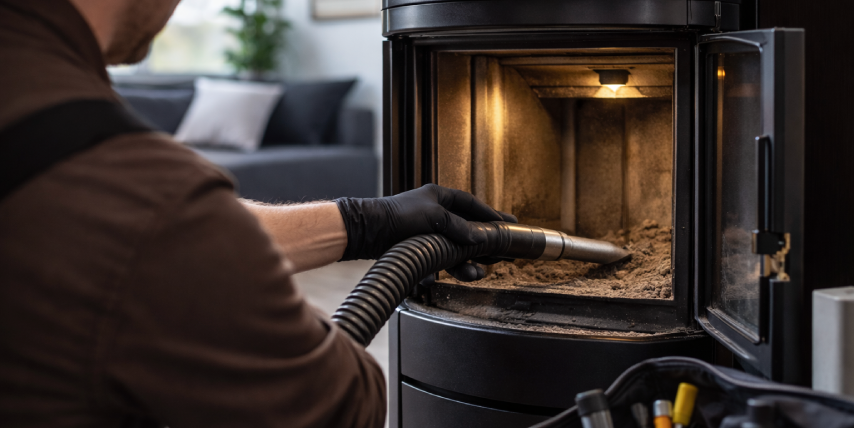 Service d'entretien de votre poêle à granulés en Essonne Label Flamme